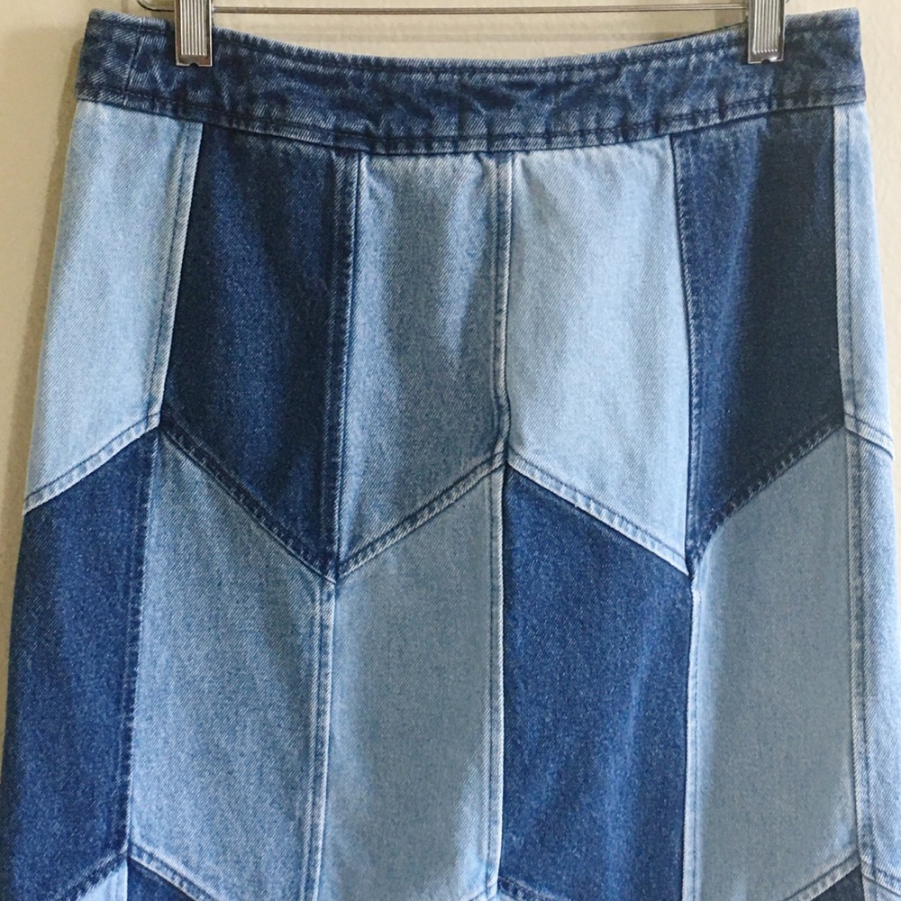 Sezane Alexane Denim Patchwork Skirt - Picture 5 of 6